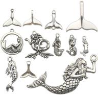 🧜 48pcs mixed antique silver ocean sealife mermaid charms pendants - diy beads for bracelet & necklace making (m134) logo