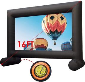 img 4 attached to HHP 16-Foot Inflatable Outdoor Movie Screen, Seam-Free Design - Blow Up Mega Movie Projector Screen with Powerful 100W Built-in Fan - Supports Front and Rear Projection - Easy Setup