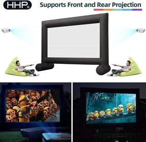 img 2 attached to HHP 16-Foot Inflatable Outdoor Movie Screen, Seam-Free Design - Blow Up Mega Movie Projector Screen with Powerful 100W Built-in Fan - Supports Front and Rear Projection - Easy Setup