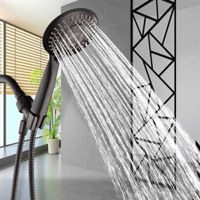 img 1 attached to 🚿 BRIGHT SHOWERS 9 Spray Settings Handheld Shower Head - High Pressure Oil-Rubbed Bronze - 60 Inch Flexible Shower Hose - Adjustable Shower Arm Mount Bracket: Upgrade Your Shower Experience!