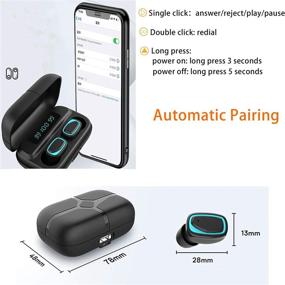 img 3 attached to QANGEL настоящие беспроводные наушники - мини-беспроводные наушники Bluetooth TWS стерео в ушах для спорта, влагозащищенные, с микрофоном, зарядным кейсом, светодиодным цифровым дисплеем, управлением смарт-тач, глубоким басом, Bluetooth 5.0.