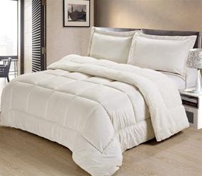 img 2 attached to 🛏️ Cathay Home Full Comforter Set: Luxurious Ivory Bedding for Ultimate Comfort