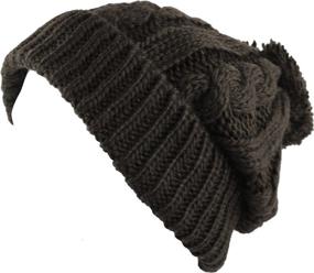 img 1 attached to 🧣 Warm Winter Oversized Chunky Pom Pom Fleece-Lined Knit Beanie from The Hat Depot