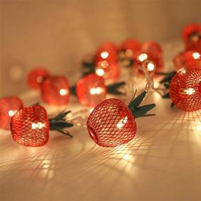 img 4 attached to 🌟 Metal Mesh Apple String Lights 10 LED Twinkle Star - Battery Operated Fairy Lights for Indoor Outdoor Home Party, Bedroom Wedding