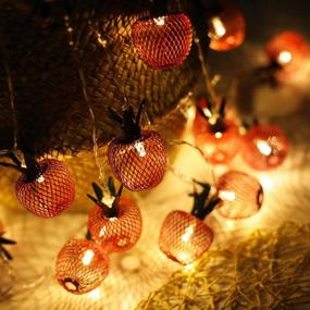 img 1 attached to 🌟 Metal Mesh Apple String Lights 10 LED Twinkle Star - Battery Operated Fairy Lights for Indoor Outdoor Home Party, Bedroom Wedding