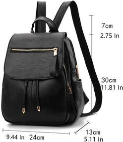 img 2 attached to LIFE Backpack Leather Rucksack Shoulder Women's Handbags & Wallets