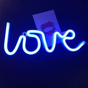 img 3 attached to Love Neon Sign for Bedroom - USB/Battery Powered Neon Light for Wall, LED Neon Sign for Girls Room or Living Room Décor, Blue - Perfect for Christmas Party, Wedding, Kids Room Decoration