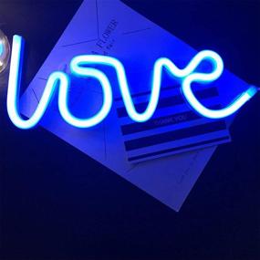 img 2 attached to Love Neon Sign for Bedroom - USB/Battery Powered Neon Light for Wall, LED Neon Sign for Girls Room or Living Room Décor, Blue - Perfect for Christmas Party, Wedding, Kids Room Decoration