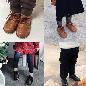 img 3 attached to 👞 Детские классические кожаные туфли COSANKIM с шнуровкой для мальчиков: стильные и удобные!