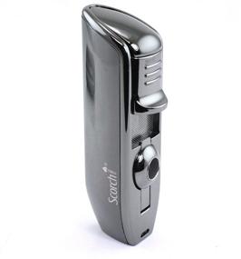 img 4 attached to Easy Slide Switch Butane Torch Cigarette Cigar Lighter with Cigar Punch Cutter Tool - Scorch Torch TriJet Flame Emissary