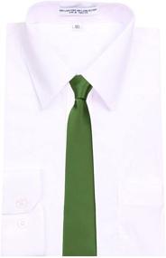 img 1 attached to 👔 11 inch Zipper Necktie for Boys - Solid Formal Tuxedo Accessory