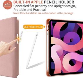 img 1 attached to 🔋 iPad Air 4th Generation Keyboard Case with Pencil Holder - Slim Bluetooth Keyboard Cover for iPad 10.9 2020 and iPad 11 Pro 2018, Boost Your Productivity with this Convenient iPad Air 4 Gen Keyboard Case