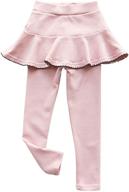 adorable footless tights leggings with ruffle tutu skirt - stretchy cotton pantskirt for girls ages 3-9 logo