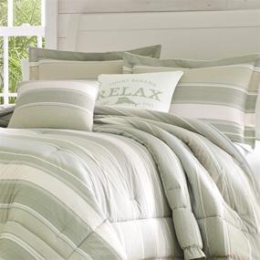 img 3 attached to 🌿 Tommy Bahama Serenity Bedding Collection Queen Set - Luxury Ultra Soft Breathable Cotton Comforter, All Season Four-Piece Premium Bed Set for Home & Hotel Décor - Green