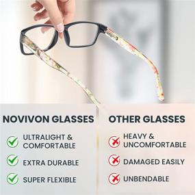 img 1 attached to 👓 NOVIVON Blue Light Blocking Reading Glasses - 5 Pack, UV Ray & Glare Filtering Fashion Readers for Women/Men, Eyeglasses