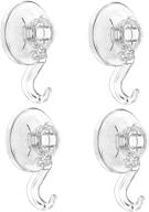 suction cup hooks: quntis 4pcs heavy duty large clear shower hooks - ideal for hanging towels, bathrobes, loofahs, and more - easy to install! logo