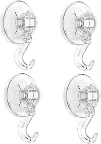 img 4 attached to Suction Cup Hooks: Quntis 4PCS Heavy Duty Large Clear Shower Hooks - Ideal for Hanging Towels, Bathrobes, Loofahs, and More - Easy to Install!