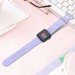 img 2 attached to Спортивный ремешок TreasureMax Lavender для Apple Watch 38 мм/40 мм - мягкий силиконовый заменяемый ремешок для серии 6/SE/5/4/3/2/1 - совместим с мужчинами и женщинами.