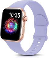 спортивный ремешок treasuremax lavender для apple watch 38 мм/40 мм - мягкий силиконовый заменяемый ремешок для серии 6/se/5/4/3/2/1 - совместим с мужчинами и женщинами. логотип