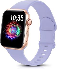 img 4 attached to Спортивный ремешок TreasureMax Lavender для Apple Watch 38 мм/40 мм - мягкий силиконовый заменяемый ремешок для серии 6/SE/5/4/3/2/1 - совместим с мужчинами и женщинами.