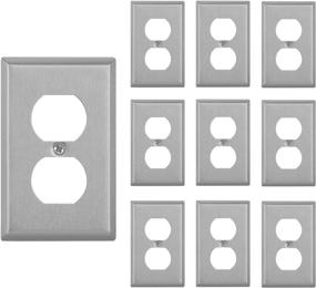 img 4 attached to 🔌 DEWENWILS 10-Pack Metal Wall Plates: Reliable Duplex Outlet Cover Plate for Switches & Receptacles – Corrosion Resistant, Brushed Finish, Silver – ETL Listed