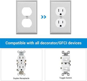 img 1 attached to 🔌 DEWENWILS 10-Pack Metal Wall Plates: Reliable Duplex Outlet Cover Plate for Switches & Receptacles – Corrosion Resistant, Brushed Finish, Silver – ETL Listed