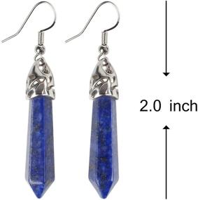 img 2 attached to Beautiful and Authentic Quartz Stone Healing Point Crystal Chakra Dangle Earrings: The Perfect Valentine's and Mother's Day Gift