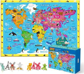 img 4 attached to Puzzles Toddler Landmarks Educational Geography