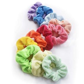 img 2 attached to 🎀 Mcupper Velvet 54Pcs Hair Scrunchies: Elastic Hair Bands for Women & Girls - Assorted Colors Scrunchie Hair Ties & Accessory Set