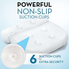 img 1 attached to 🛁 Luxury Comfort Bath Pillow: Extra Thick Spa Bath Pillows for Tub Neck and Back Support with 6 Non-Slip Suction Cups - Ultra Soft 3D Air Mesh Bathtub Pillow for Soaking Bathtubs (15x14 inch, White)