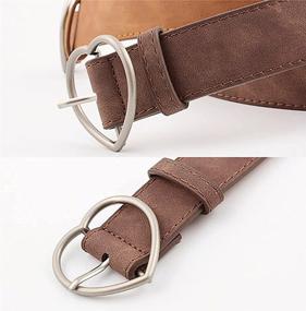 img 2 attached to 👗 Versatile PU Leather Heart Buckle Belt for Women & Men - Adjustable Waist Belt for Dresses, Jeans & More