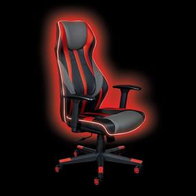 img 3 attached to 🕹️ OSP Home Furnishings Gigabyte High-Back LED Lit Gaming Chair in Black Faux Leather with Red Trim and Accents for Enhanced SEO