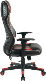 img 2 attached to 🕹️ OSP Home Furnishings Gigabyte High-Back LED Lit Gaming Chair in Black Faux Leather with Red Trim and Accents for Enhanced SEO