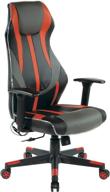 🕹️ osp home furnishings gigabyte high-back led lit gaming chair in black faux leather with red trim and accents for enhanced seo logo