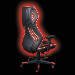 img 1 attached to 🕹️ OSP Home Furnishings Gigabyte High-Back LED Lit Gaming Chair in Black Faux Leather with Red Trim and Accents for Enhanced SEO