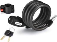 🔒 high security bike lock: 6 feet coiled cable lock with keys & mounting bracket, 1/2 inch diameter, heavy duty for outdoor bicycle protection logo