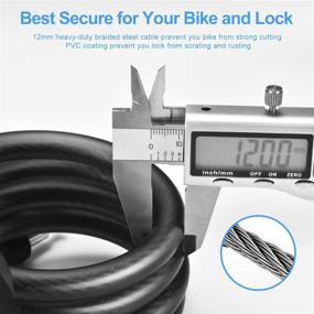 img 2 attached to 🔒 High Security Bike Lock: 6 Feet Coiled Cable Lock with Keys & Mounting Bracket, 1/2 Inch Diameter, Heavy Duty for Outdoor Bicycle Protection