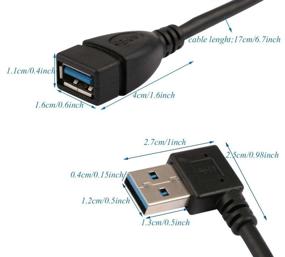 img 3 attached to 🔌 Dreokee Short USB 3.0 Extension Cable, 9-inch 90 Degree Right Angle Male to Female Super Speed Cord (Pack of 4)