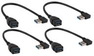 🔌 dreokee short usb 3.0 extension cable, 9-inch 90 degree right angle male to female super speed cord (pack of 4) logo