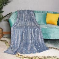 🌟 starry constellation glow in the dark throw blanket, pillow & glow stickers set - incredibly soft warm cozy fuzzy fluffy & comfy - snuggle up in this enchanting luminescent blanket - magical gift for all ages, especially kids logo