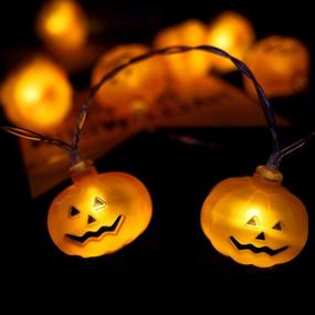 img 2 attached to 10ft 20 LEDs Halloween Pumpkin String Lights, Battery Operated Twinkle Lights - Orange String Lights for Halloween, Thanksgiving, Christmas Decorations - Indoor Outdoor, Halloween Party Supplies