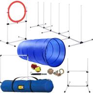 ultimate dog agility training equipment set - tunnel, jump, hurdle, hoop, weave poles - obstacle course for dogs, ideal for backyard, indoor, and outdoor use logo