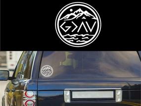 img 1 attached to 🙏 God is Greater Than The Highs and The Lows NOK Decal Vinyl Sticker for Cars Trucks Vans Walls Laptop - White, 5.5 x 5.5 inches, NOK859