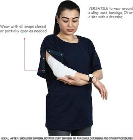 img 2 attached to 👕 Surgery Shirt with Convenient Right Shoulder Access for Men - Innovative Men's Clothing Solution