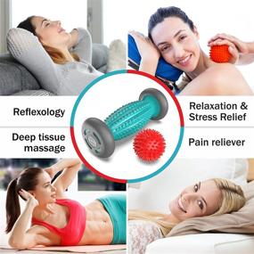 img 2 attached to 👣 Plantar Fasciitis Foot Massager Roller and Ball Set - Ultimate Relief for Heel Spurs and Foot Arch Pain - Acupressure Reflexology Tool for Deep Relaxation and Stress Relief - Trigger Point Healing with Spiky Ball