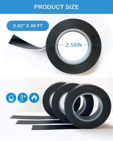 img 3 attached to 🔥 Premium Flame Retardant Electrical Tape, 3pcs Black, High Temperature Resistance, Indoor Outdoor Use - Wapodeai 0.62 in X 50 ft.