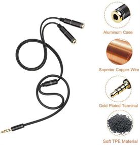 img 2 attached to 🎧 Archeer Headphone Splitter - High-Quality 3.5mm Y Splitter Stereo Audio Cable for Earphones, Headsets - iPhone, Tablets, MP3 Player Compatible