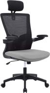 🪑 bosmiller high back ergonomic office chair - breathable mesh, adjustable headrest and lumbar support, flip-up arms, tilt function, swivel computer desk chair логотип