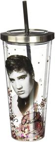 img 1 attached to Multicolor Glitter Cup with Straw - Spoontiques 21301 Elvis Presley