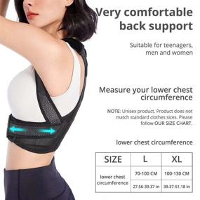 img 2 attached to 🩺 VOLUEX Posture Corrector for Women and Men - Adjustable Upper Back Brace for Improved Posture, Neck, Shoulder, Clavicle, and Back Support - XL Size (40-52in) - Pain Relief & Comfortable Fit